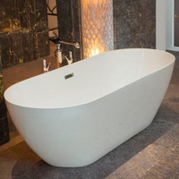 Baignoire autoportante ovale moderne en acrylique avec drain, pour intérieur/extérieur, bain à remous d'angle, certifiée CUPC, robinet inclus, pour hôtels, garantie 3 ans