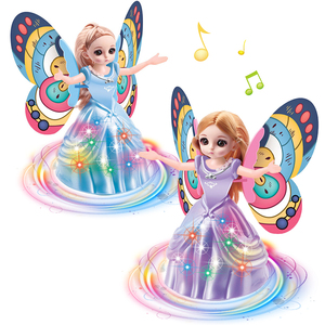 Muñeca <span class=keywords><strong>de</strong></span> moda personalizada, iluminación <span class=keywords><strong>de</strong></span> música eléctrica para niños, <span class=keywords><strong>rotación</strong></span> Universal, bailarina, juguete <span class=keywords><strong>de</strong></span> princesa ABS con alas <span class=keywords><strong>de</strong></span> mariposa - Product Image 2