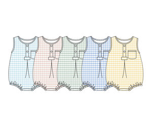 Custom Boutique Colorful Plaid <b>Kids</b> Clothes Baby <b>Bubble</b> Romper Unisex Wholesale Boutique Newborn Clothes New Styles - Product Image 2