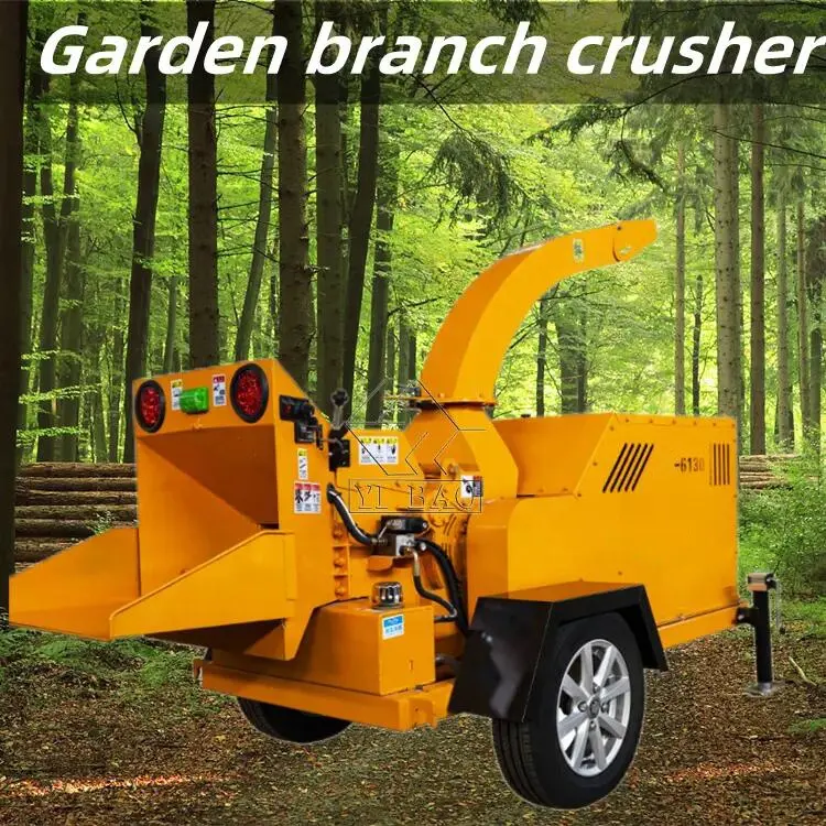 Best selling eco-friendly wood crusher saw dust machine mobile diesel/motor street greening chipper garden branch crusher