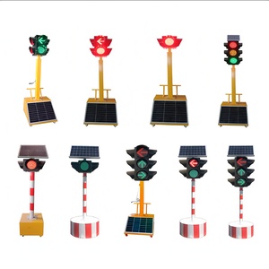 Semáforo Portátil <span class=keywords><strong>Solar</strong></span> de 4 Lados con Luz Única de 300 mm, LED de 3 Colores, Altura Fija, para Construcción de Carreteras - Product Image 5