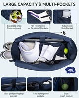 Sac de tennis personnalisé avec compartiment pour chaussures, sac de tennis imperméable, sac de sport de voyage, sac de pickleball