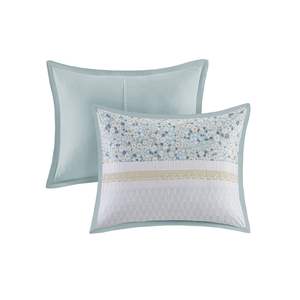 DB <b>King</b>-<b>Size</b> Woven Seersucker Comforter Set with 8 PVC-Filled <b>Pillows</b> Floral-Printed Solid Patterns for Home Hospital Hotel Use - Product Image 5