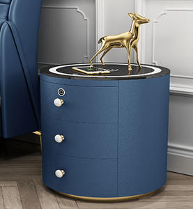 Offre Spéciale haute qualité cabinet avec recharge sans fil intelligent lampe de chevet multifonctionnel serrure d'empreinte digitale de chevet cabinet - Product Image 2