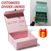 Boîte cadeau pliable personnalisée à 7 panneaux réutilisable pour jouets en peluche, boîtes cadeaux de lancement, marchandises co-marquées, abonnement, boîte pliable non magnétique
