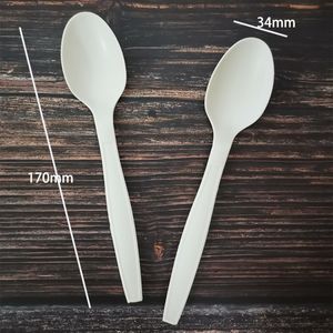 <span class=keywords><strong>Fourchette</strong></span> et cuillère en <span class=keywords><strong>plastique</strong></span> jetable d'amidon de maïs CPLA biodégradable écologique pour aliments pour bébés gaufré et laminé mat - Product Image 5