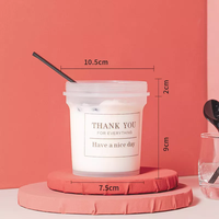 Conteneurs de crème glacée en plastique PP 300ml 500ml, gobelets de Pudding à Dessert en gelée avec couvercle intérieur, masque pour le visage, Pot de maquillage