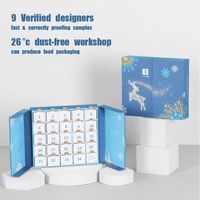 Caja de Calendario de Adviento Reciclable con Forma de Libro de Papel de Lujo, Hecha a Mano, Ecológica, con Logotipo Personalizado, para 24 Días, Empaque de Regalo de Navidad