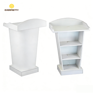 Pupitre scolaire <span class=keywords><strong>de</strong></span> luxe moderne avec finition grain <span class=keywords><strong>de</strong></span> bois et pieds en acier inoxydable, pupitre d'église, support <span class=keywords><strong>de</strong></span> discours, pupitre en bois pour orateur - Product Image 3