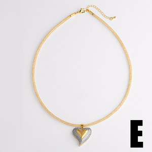 Collares de Corazón de Cristal de Dos Tonos ASJEWELRY para Mujer, Joyería de San Valentín, Cadena de Alambre, Collares Cortos, Gargantillas 2512 Nken63 - Product Image 6