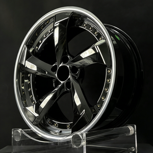 Jantes forgées sur mesure en 2 pièces, 5 branches, chrome noir, 5x112 pour Audi A3 A4 A5 A6 A7 A8 <span class=keywords><strong>Q3</strong></span> Q5 Q7 Série <span class=keywords><strong>RS</strong></span> - Product Image 6
