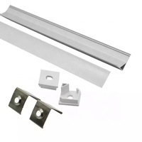 Profil LED d'angle à 90 degrés de 16 mm de largeur pour éclairage de plafond intérieur, profil en aluminium à 45 degrés, canal diffuseur LED