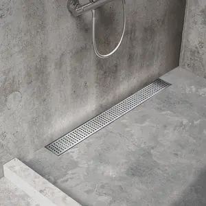 Bathroom Shower Drain Stainless Steel Rectangular Smart Shower Linear Floor Drain Long Channel Floor Drain