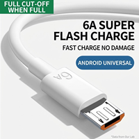 Câble de données Micro USB 6A, câble de charge rapide USB pour téléphone, câble de charge en gros OEM, chargeur universel Android 1M 1.5M 2M