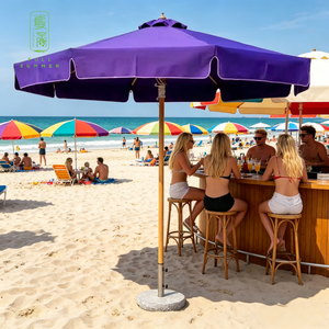 <span class=keywords><strong>Sombrilla</strong></span> <span class=keywords><strong>de</strong></span> <span class=keywords><strong>Playa</strong></span> para Exteriores con Protección Solar, Poste <span class=keywords><strong>de</strong></span> Madera Natural, para Patio y Jardín, con Borlas - Product Image 2