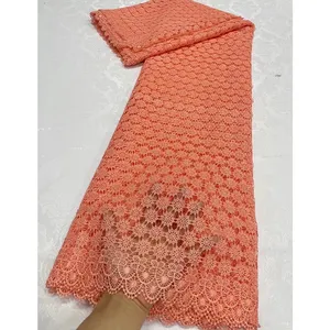 Nigérian Guipure dentelle tissu cordon dentelle avec pierres broderie tissu Aso Ebi robe pour fête tissu blanc mariage