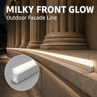 Éclairage de façade d'escalier extérieur flexible en silicone à haut lumen 65-75lm/W, CRI≥80, bande lumineuse architecturale de contour