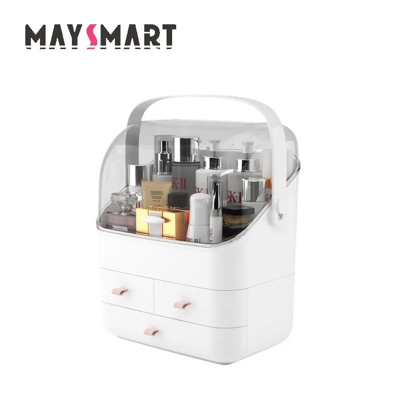 Desktop Waterproof Dustproof Bathroom Cosmetic Storage Box Beauty Makeup Organizer Skin Care Storage Drawer