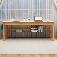 Escritorio Ergonómico de Madera Sólida para Oficina en Casa con Gestión de Cables y Altura Ajustable