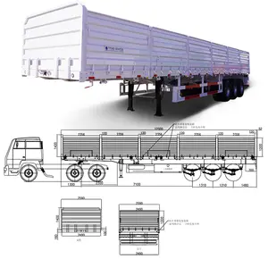 Semirremolque de pared lateral de tres ejes TITAN de 3 ejes para transporte de granos a la venta en Zambia Lusaka