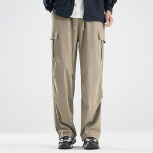 Pantalon Cargo Décontracté Homme Taille Mi-Haute Coupe Ample 5 Couleurs Élastique Anti-Plis Utilitaire Extérieur pour Randonnée et Mode Urbaine - Product Image 3
