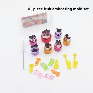 Ensemble de 28 moules à fruits en relief, moule à pâtes papillon, <span class=keywords><strong>emporte</strong></span>-pièces à biscuits avec protection pour les mains, modèle XD2023-5PCS - Product Image 4