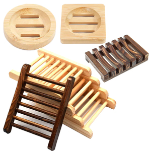 卸売 天然エコフレンドリー ブラック 長方形 キッチン 旅行 シャワー乾燥用 木製石鹸置きボックス トレイホルダー 浴槽用 - Product Image 5