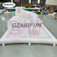 Décoration de fête pour enfants personnalisée en usine, aire de jeux gonflable, château gonflable blanc, parcours d'obstacles gonflable, parc aquatique