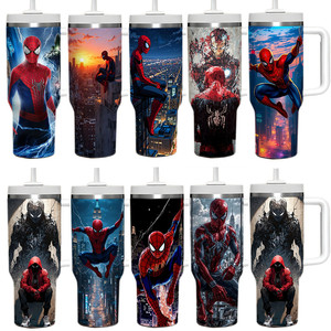 Vaso Térmico <span class=keywords><strong>de</strong></span> Acero Inoxidable <span class=keywords><strong>de</strong></span> 40 oz con Diseño <span class=keywords><strong>de</strong></span> Spider-Man, Vaso para Auto con Asa, Vaso para Hielo - Product Image 1