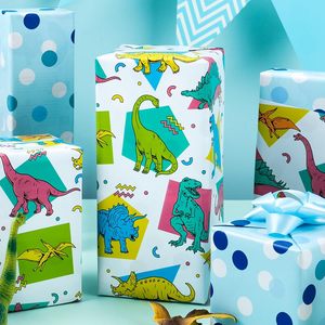 Baby Shower Wrapping <b>Paper</b> Birthday Wrapping <b>Paper</b> <b>Blue</b> double-sided dinosaur wrapping <b>paper</b> Children's gift wrapping <b>paper</b> - Product Image 2
