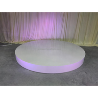 Fournitures de mariage, fond de scène rond brillant de grande taille, fond de scène carré en acrylique blanc, plus scène pour événement