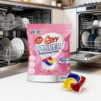 COVY 36 pastilles de détergent lave-vaisselle biodégradables écologiques 17g, comprimés double couche, parfum personnalisé, nettoyage puissant 30+