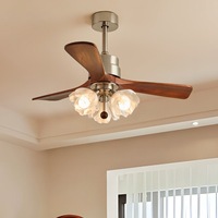 Ventilateur de plafond moderne de 28 pouces avec télécommande, LED, 3 pales en métal, abat-jour en forme de fleur pour salle à manger, salon intérieur