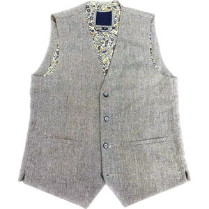 Gilet classico di moda per gli uomini formale abito Casual vestito Slim gilet quantità di lino cotone invernale - Product Image 1