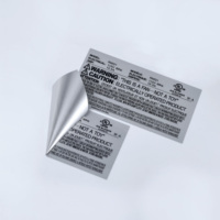 Certification UL-PGDQ2Authorized, résistant à la chaleur jusqu'à 280 °C, étanche, personnalisation de la plaque signalétique de l'étiquette PET en argent mat