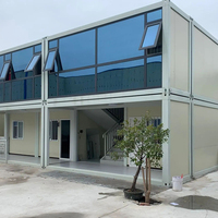 Maison conteneur pliable en structure acier à panneaux sandwich, deux pièces, kit modulaire préfabriqué avec salle de bain, résistant aux tremblements de terre