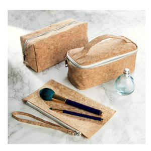 Multifunctional cosmetic bag, cork bag, wood grain makeup brush and <b>tool</b> organizer, pencil case, mobile phone organizer. - Product Image 3