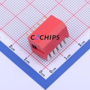 KH-1002-CB2.54-6P DIP Switch Through hole Component (THT) Switch Piano Key 5 PC Pin 2.54mm - Product Image 2