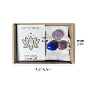 Ensemble de culbutage d'oeufs en cristal avec cartes de signification-Collection de pierres brutes de guérison d'énergie de guérisseur d'or pour la croissance spirituelle - Product Image 2