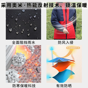 Hooded Color Blocked Cotton Padded Jacket Men Thick Winter Coat Heat Generating Loose Fit Daily Wear - Product Image 3