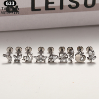 Anting Wanita Berkualitas Tinggi Rui Qian ASTM F136 Titanium Murni untuk Tindik dengan Ulir Internal dari Paduan Titanium G23 Perhiasan Tubuh