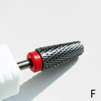 Fraise à ongles en carbure de tungstène de 7 mm de haute qualité, or violet, plate, à tête ronde, grande, pour lissage de vernis gel, 3/32 " (baril) pour fournisseur d'outils d'onglerie