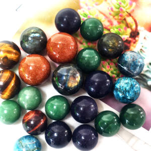 Nuevos productos Piedras curativas Suministros de brujería Esfera de varios materiales de piedra para decoración o energía - Product Image 4