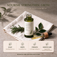 Sérum Huile Capillaire Croissance Cheveux au Romarin Marque Blanche pour Cheveux Fins Soin du Cuir Chevelu Traitement Nourrissant Routine Quotidienne de Soins Capillaires