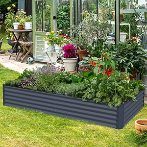 Bac de jardin surélevé en acier galvanisé, éco-responsable, à base ouverte, économie de travail, taille personnalisée, revêtement poudré, montage facile, DIY - Product Image 4