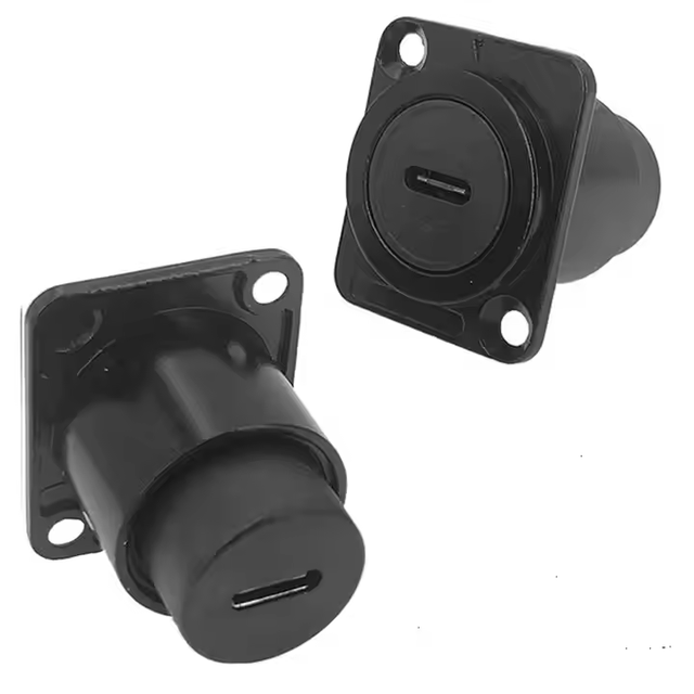 USB C Panel Mount Adapter Coupler Type C Female to Female Fixed Pass Through Module Converter for Audio Video Network Industrial