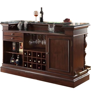 American retro high-end fashion home living room bar table table cabinet office solid wood wine cabinet