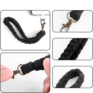 Porte-clés en corde de coton tressée à la main de 18 cm, style bohème, minimaliste, pour clés de voiture et sac, décoration suspendue, best-seller - Product Image 5