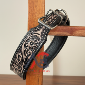 Accesorios duraderos para mascotas, Collar de perro de cuero genuino con hebilla de Metal y anillo en D, Collar de cuero para mascotas de lujo ecológico - Product Image 1