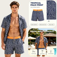 Shorts de bain pour hommes, orange, taille élastique, cordon de serrage, short de plage avec doublure intégrée, pour les vacances à la plage, avec poches, personnalisable